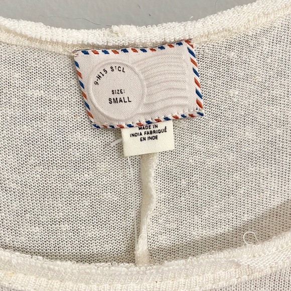 NWT Anthropologie Embroidered Linen Floral Top White Pink Size Small - Picture 5 of 16